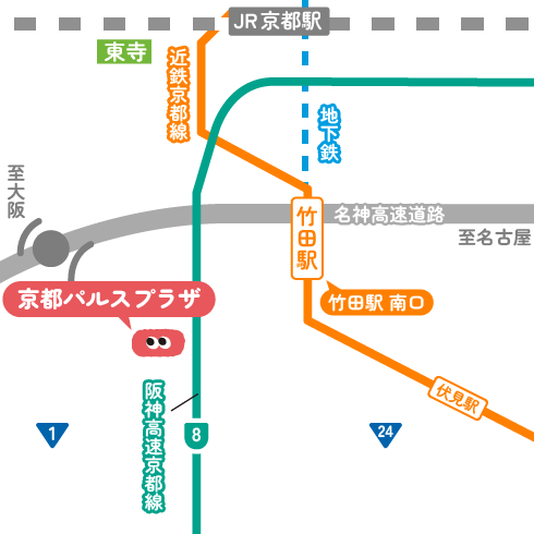 地図：京都パルスプラザ周辺マップ