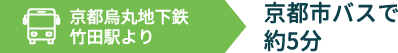 京都烏丸地下鉄武田駅より京都市バスで約5分